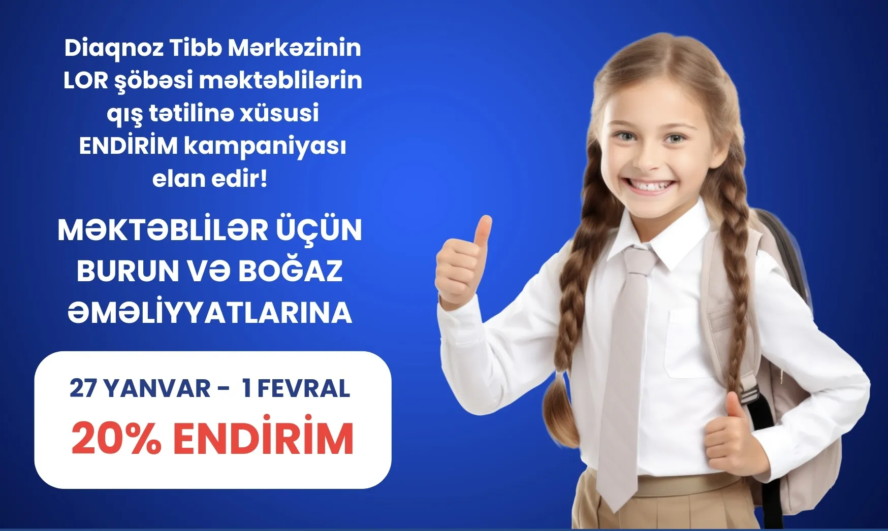 Diaqnoz Tibb Mərkəzindən ENDİRİM! 